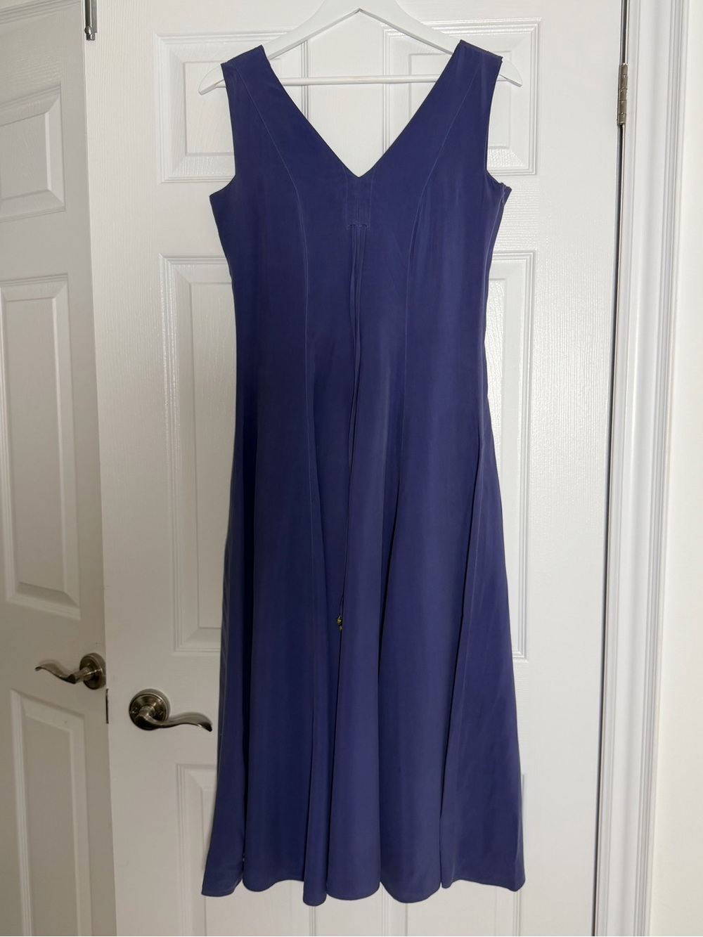Vintage Lorraine Beauchamp 100% Silk Periwinkle Blue Maxi Dress Size 6